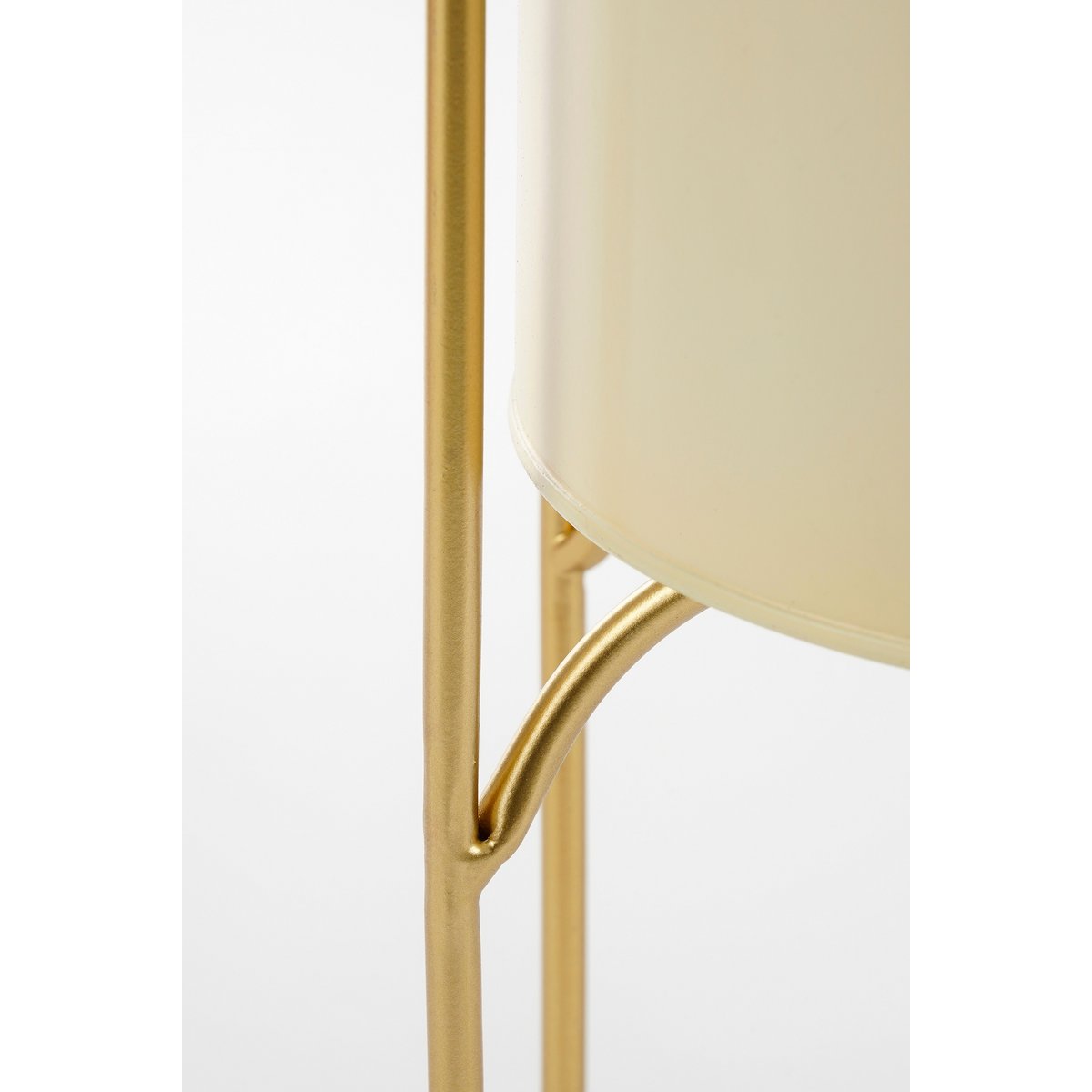 Danube Flowerpot sur standard - ensemble de 2 - métal - H45 x Ø23 cm - jaune clair, or