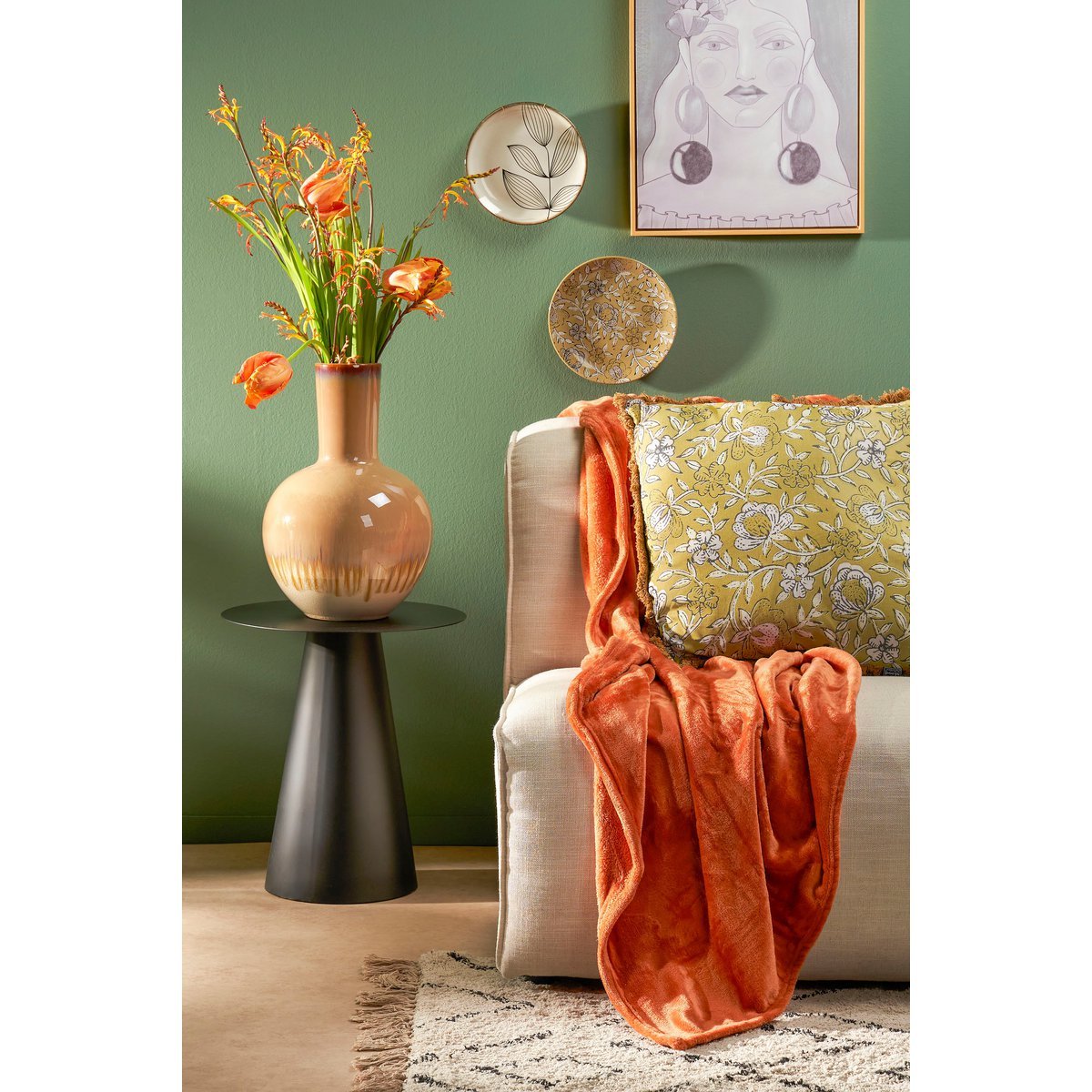 Vase Holm - H42 x Ø28 cm - Céramique - Crème