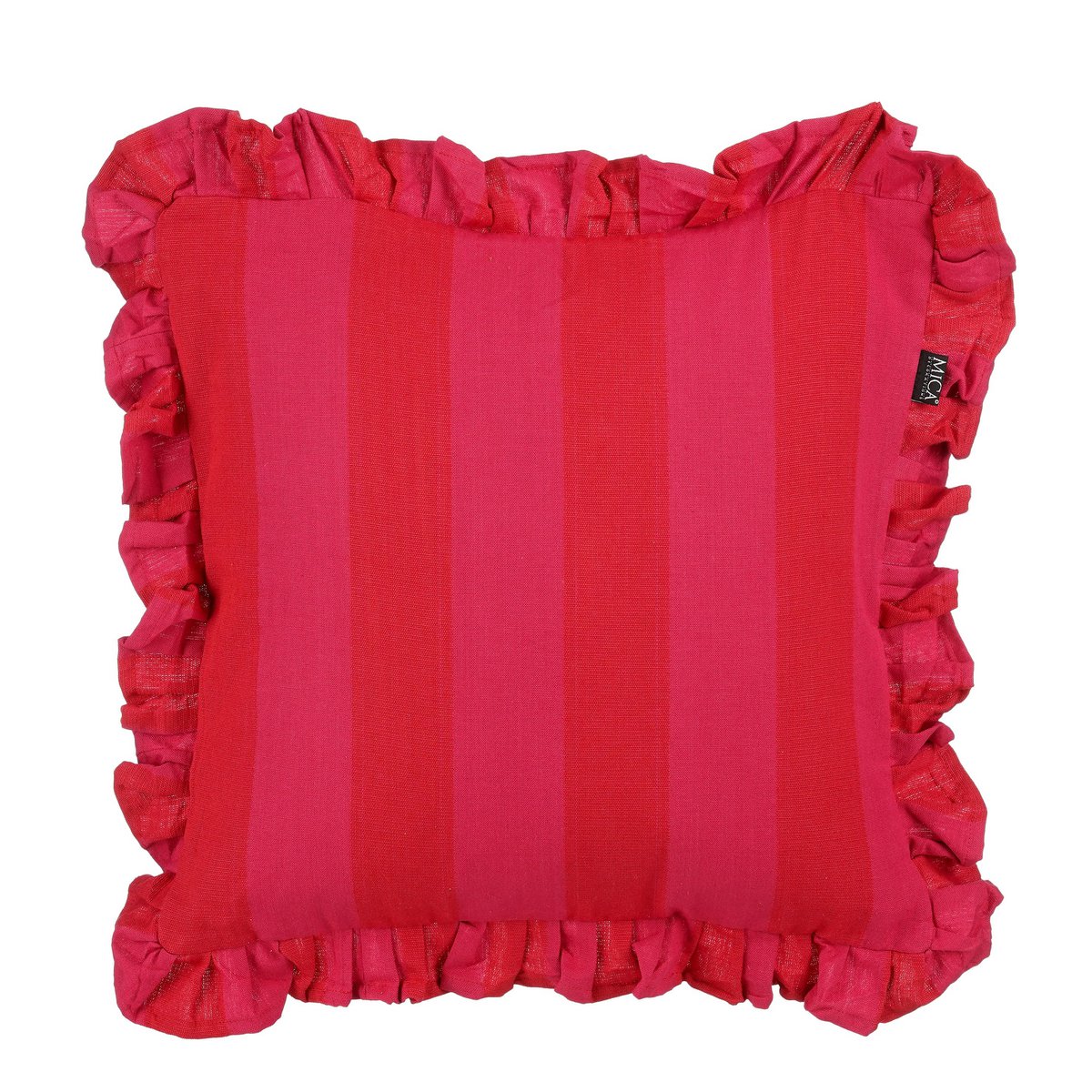 Coussin décoratif - L45 x B45 x H10 cm - Coton - rose, rouge