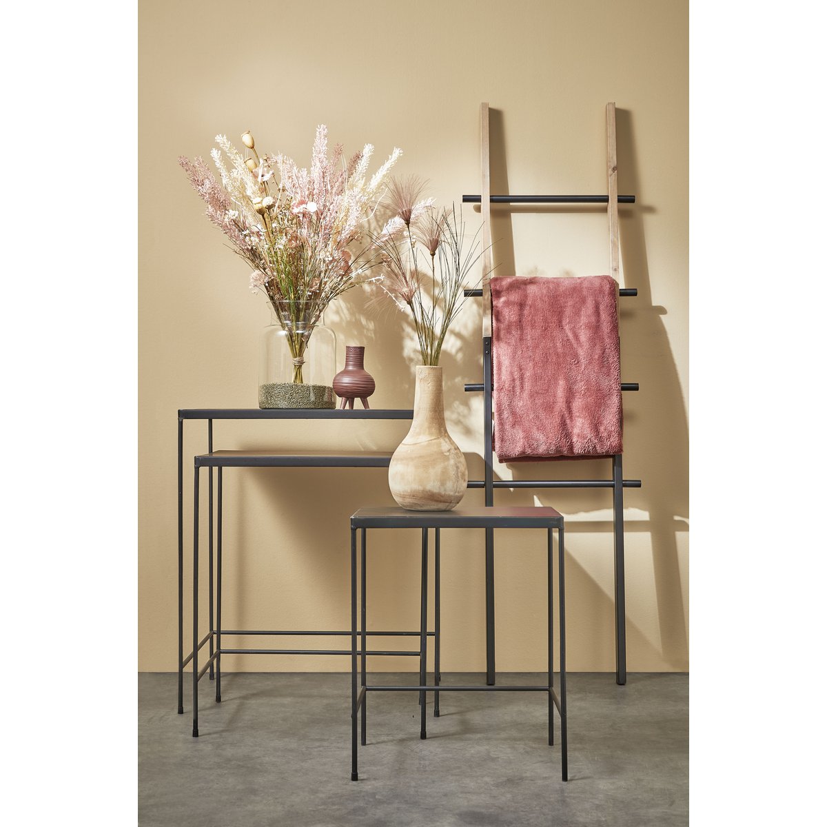 Vase Pia / H28 x Ø16 cm - Bois de Paulownia - Marron clair