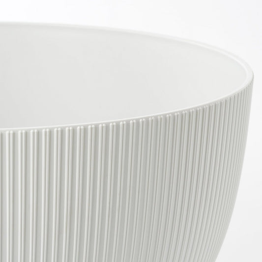 Doppio Flowerpot sur les jambes - H22 X Ø47 cm - Plastique recyclé - Mélange FSC - blanc