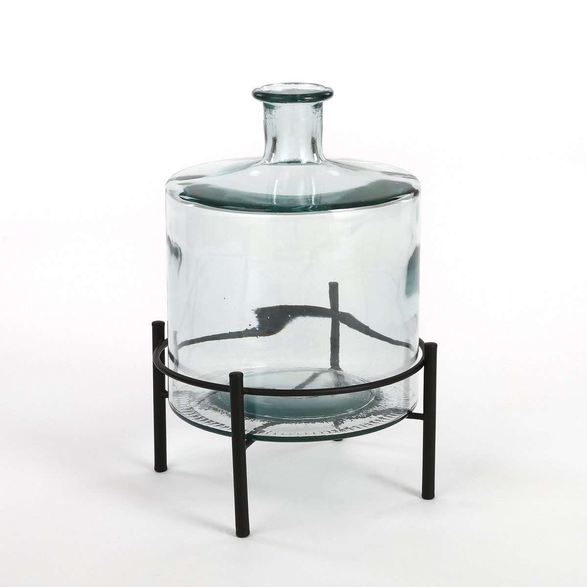 Vase Bouteille Guan - H26 x Ø21 cm - Verre recyclé - Transparent