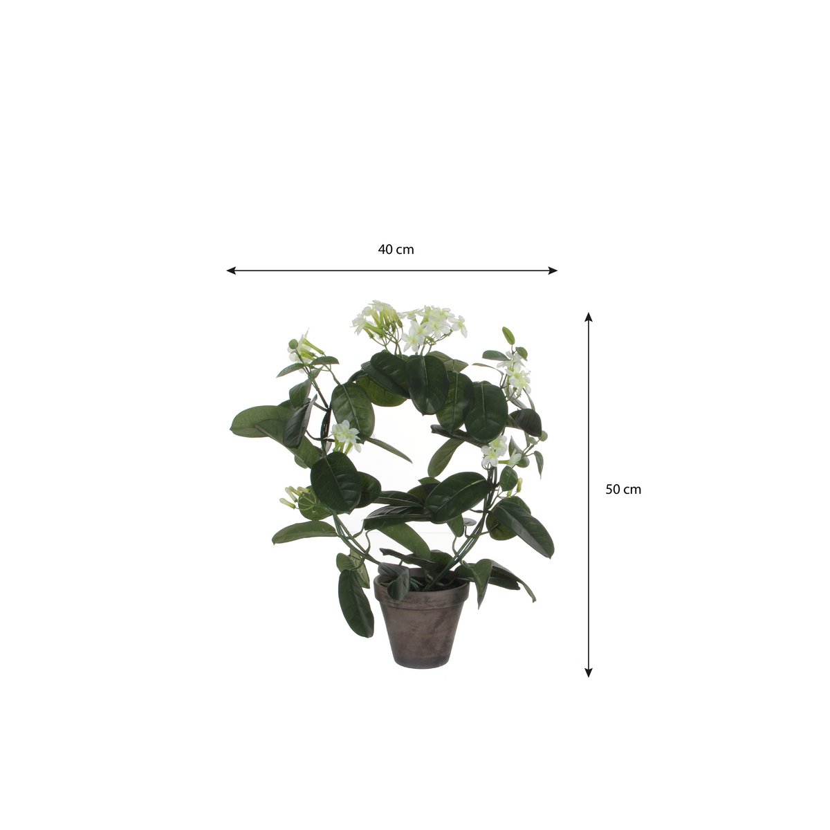 Plante Artificielle Stephanotis en Pot de Fleur Stan - H50 x Ø40 cm - Blanc