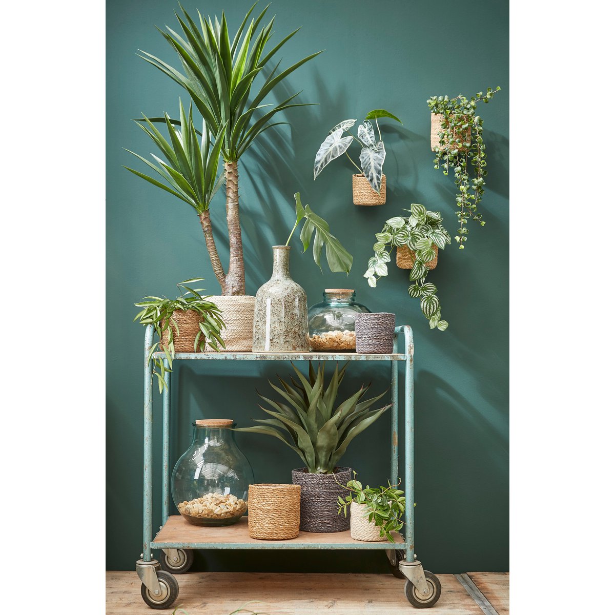 Panier à Plantes Atlantic - Lot de 2 - H20 x Ø20 cm - Jute - Crème