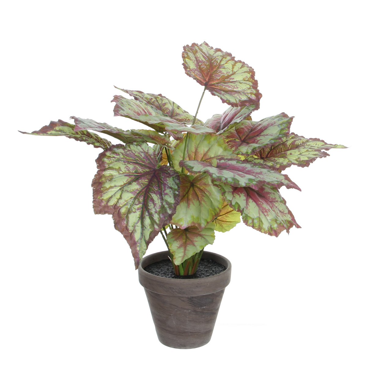 Plante Bégonia Artificielle en Pot de Fleur Stan - H40 x Ø38 cm - Rouge