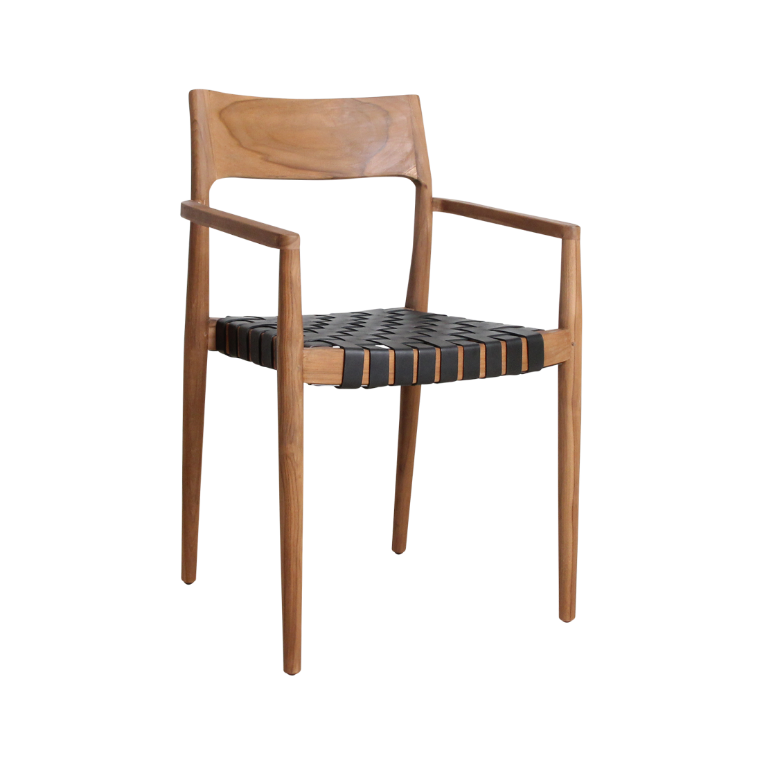 Chaise de salle à manger Freya avec accoudoirs noir