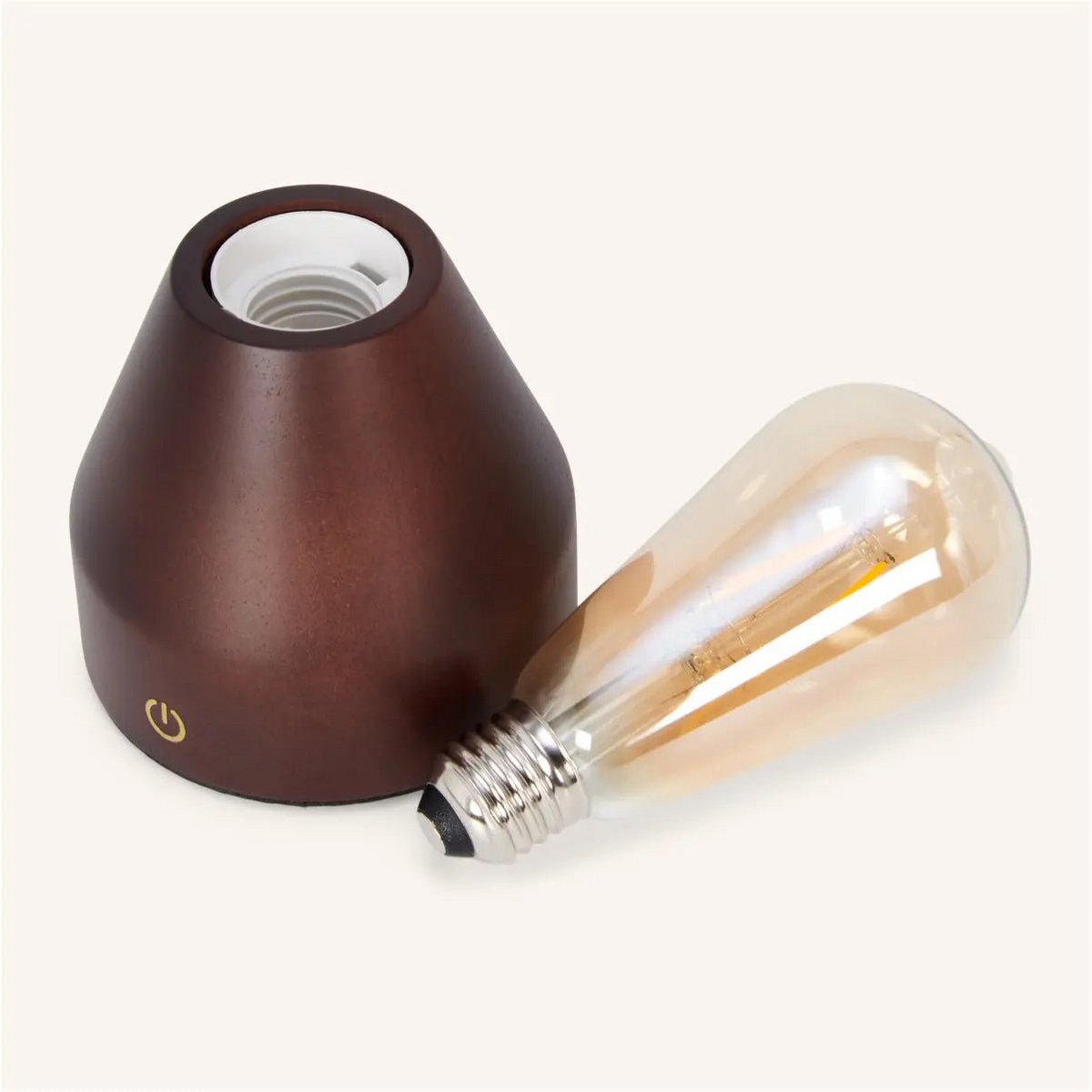 Lampe de table LED rechargeable marron foncé Zavi – Sans fil, à intensité variable, batterie de 80 heures