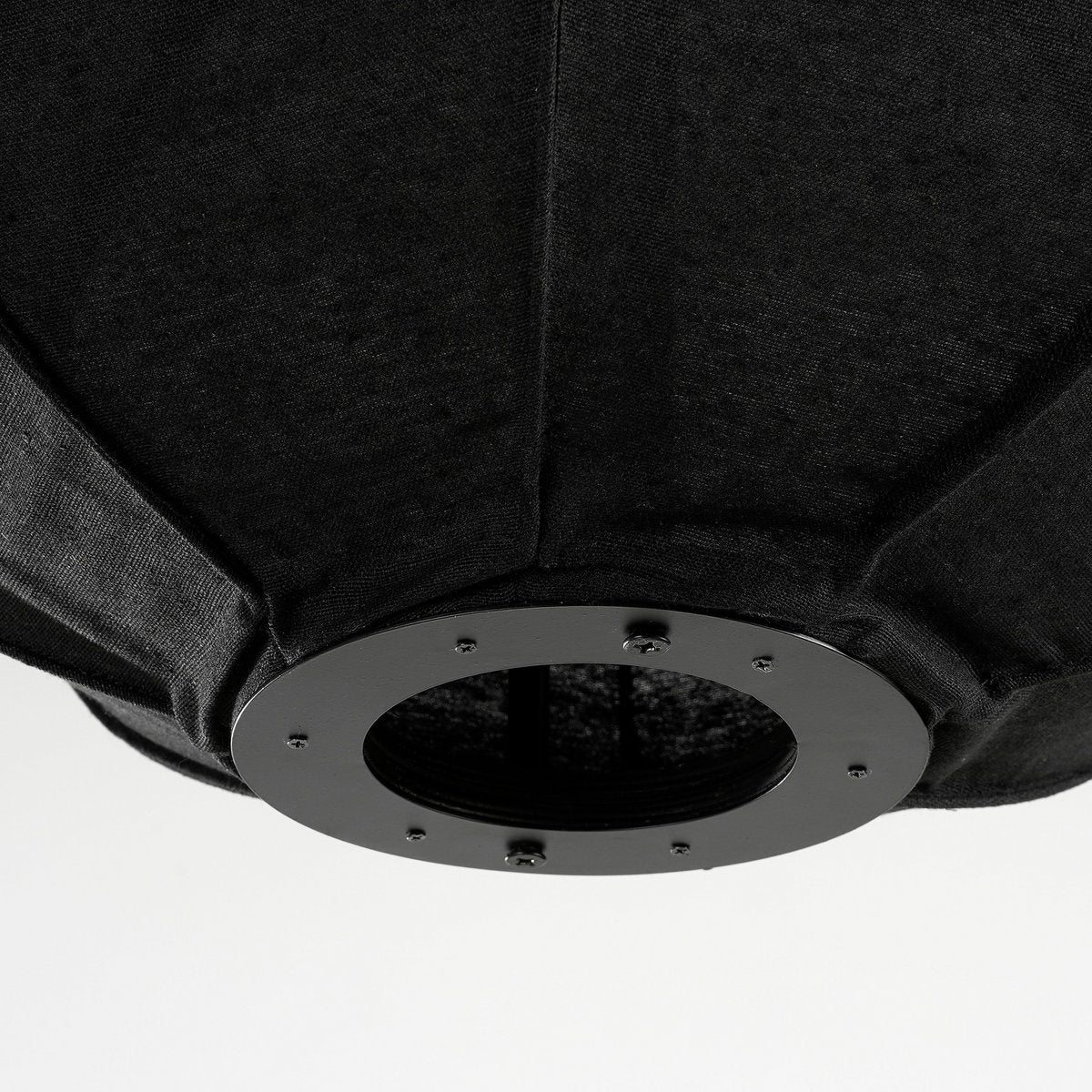 Lampe à Suspension Pego / H55 x Ø50 cm - Lin - Noir