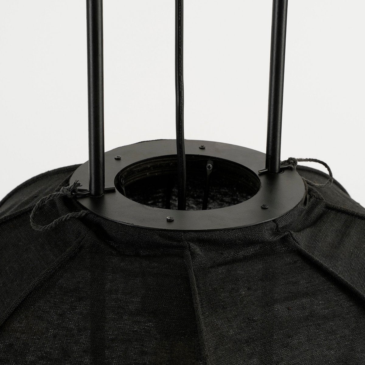 Lampe à Suspension Pego / H55 x Ø50 cm - Lin - Noir