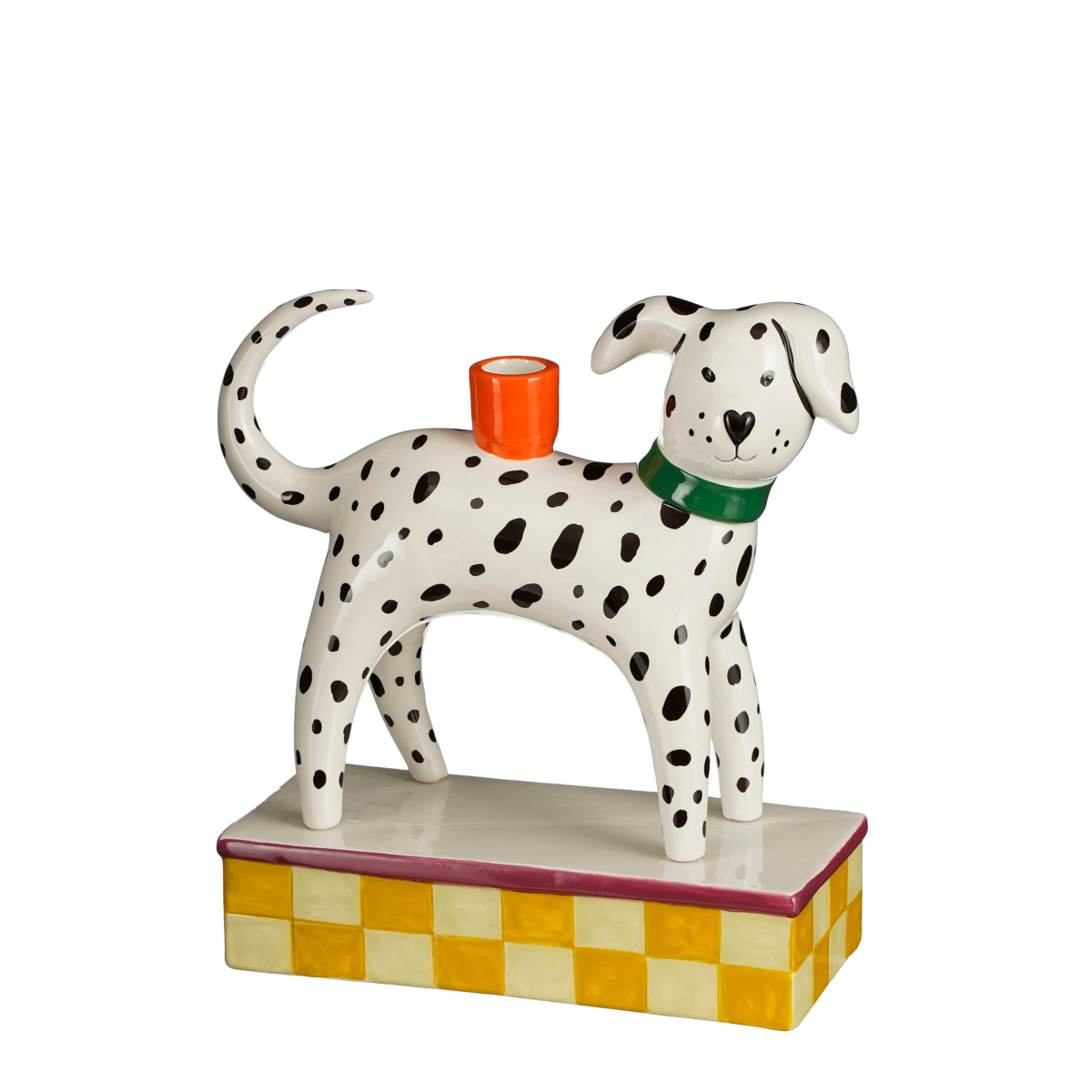 Bougeoir Chien - L26 x L11 x H27 cm - Céramique - Blanc