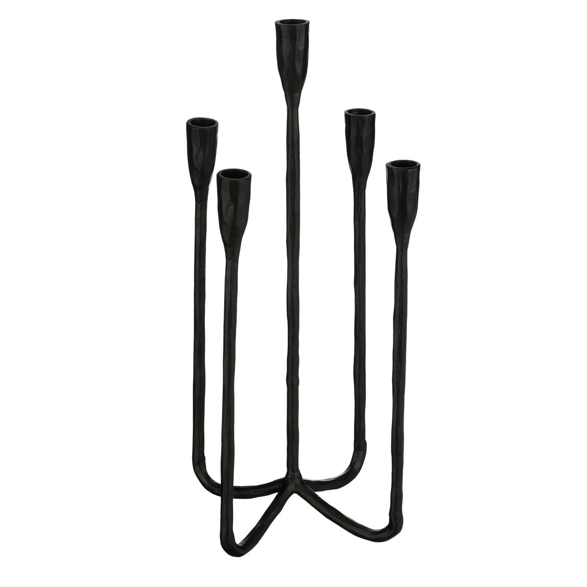 Bougeoir Christy - L23 x L23 x H44 cm - Aluminium - Noir