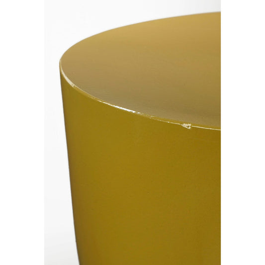 Table d'Appoint Stage - H45 x Ø35 cm - Ciment - Jaune