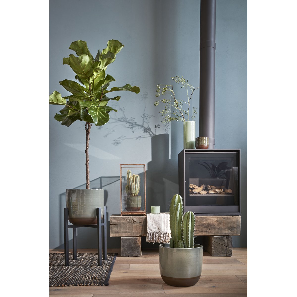 Support pour Plantes Ascot XL - L42 x L42 x H50 cm - Métal - Noir