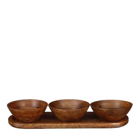 Plateau Tomar  - 100% Bois de Manguier FSC - Brun Foncé