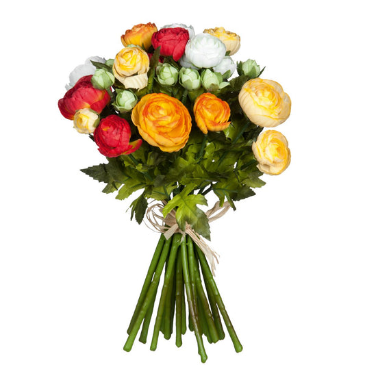 Bouquet de Fleurs Artificielles Renoncules - H35 x Ø26 cm - Orange