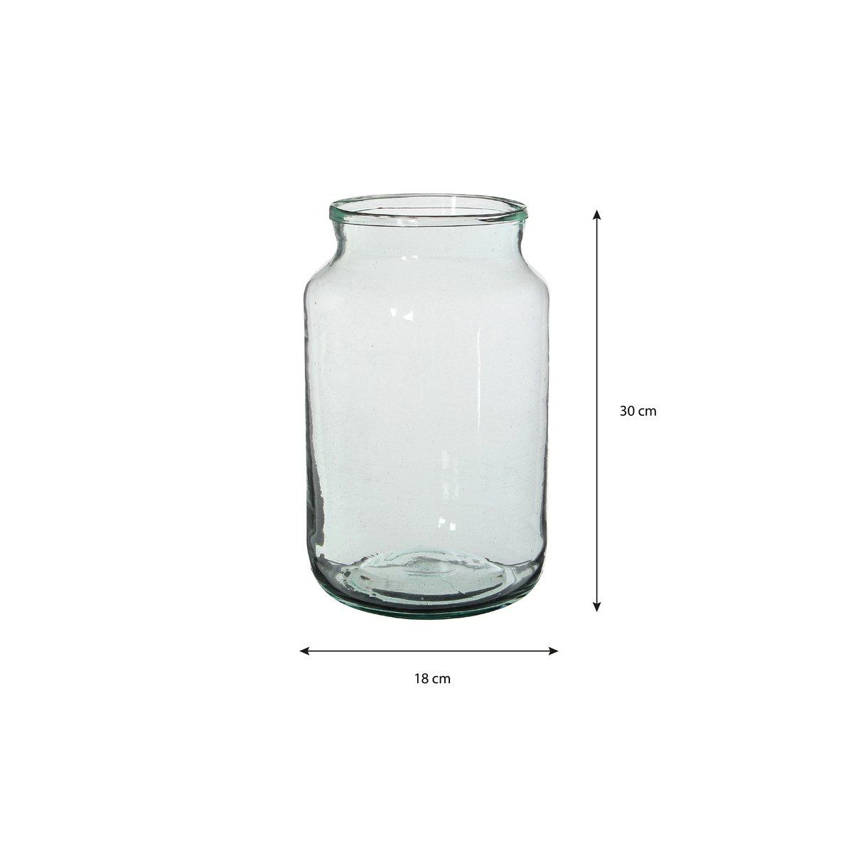 Vase Vienne - H30 x Ø18 cm - Verre recyclé - Transparent