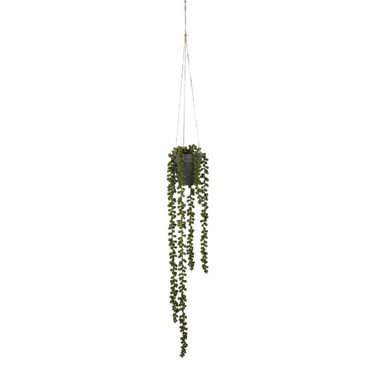 Plante Artificielle Suspendue Senecio - H56 x Ø9 cm - Vert