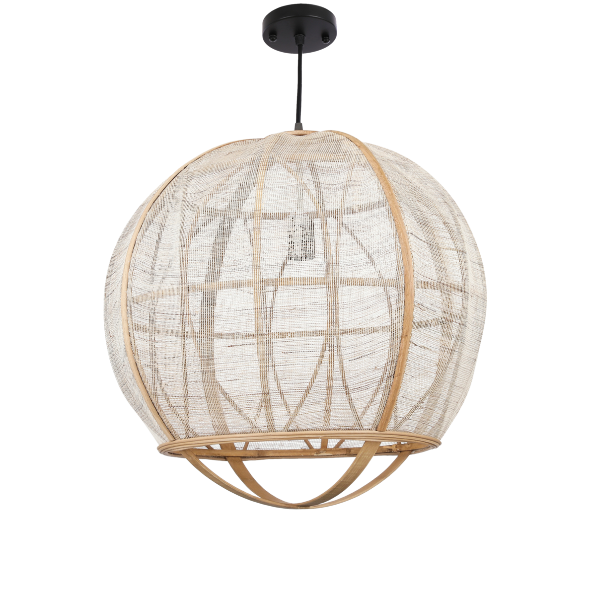 Lampe à Suspension Pella / H50 x Ø51 cm - Lin - Beige