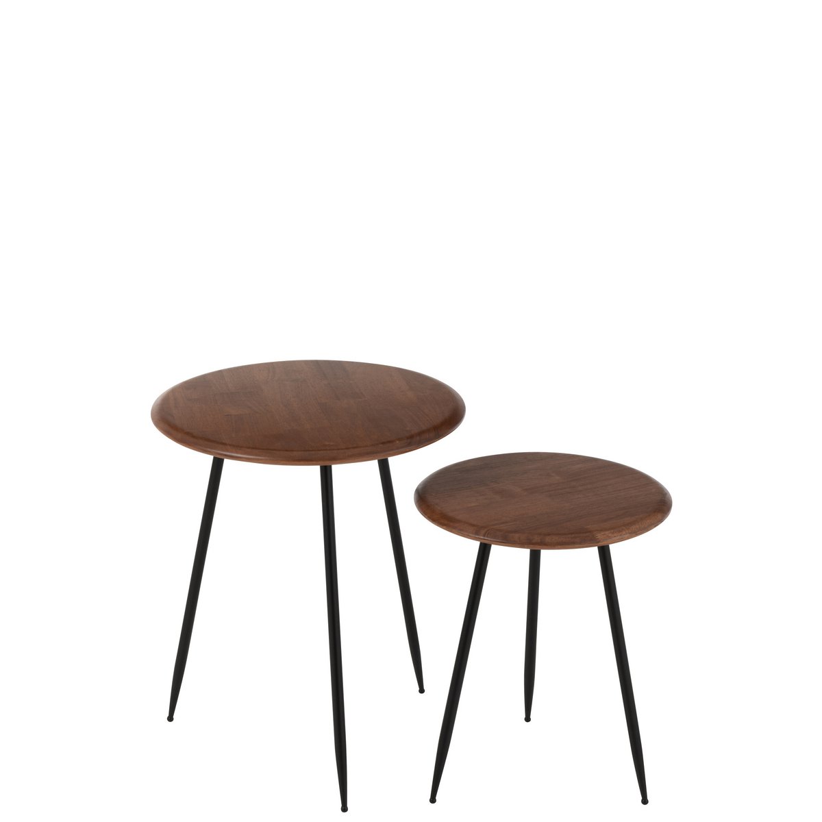 Table basse Neo - caoutchouc - naturel/noir - lot de 2