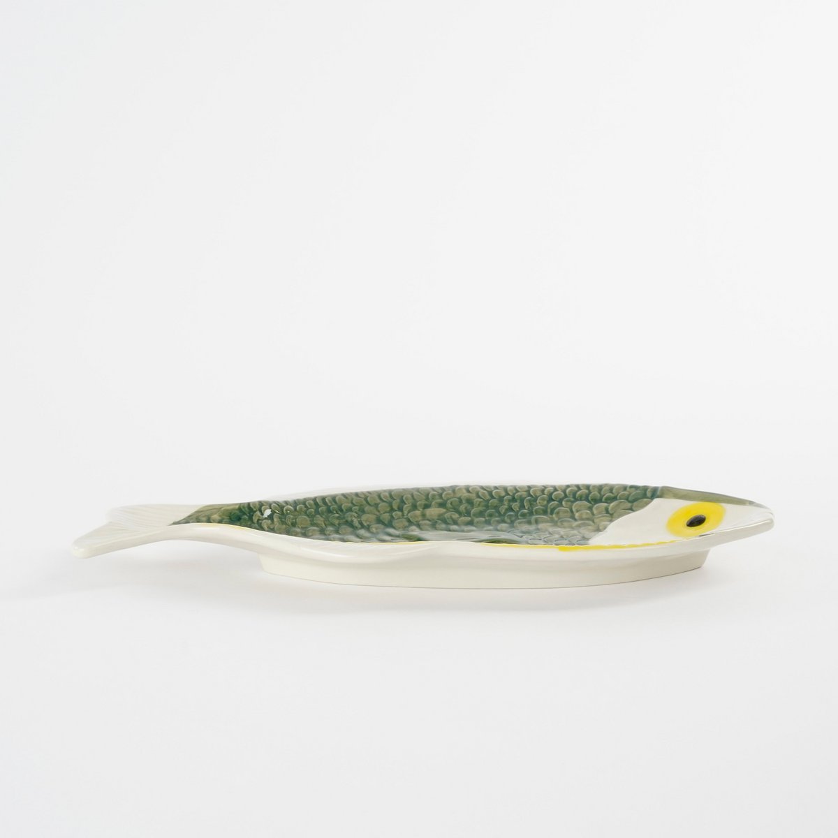 Assiette Poisson - L29 x W14 x H2 cm - Céramique - Vert foncé