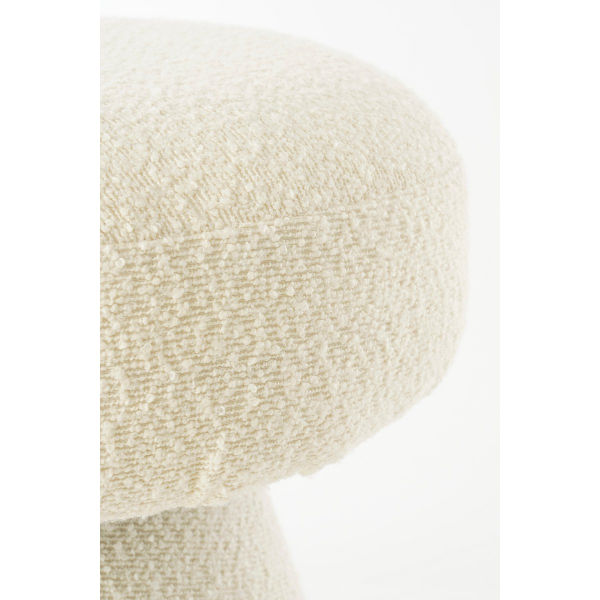 Poef - H46 x Ø49 cm - Blanc Cassé