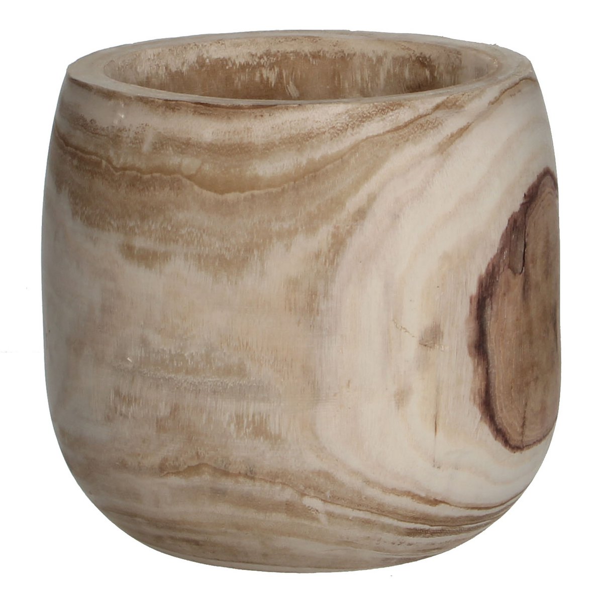 Pia Flowerpot - H24 X Ø24 cm - Paulowniahout - brun clair