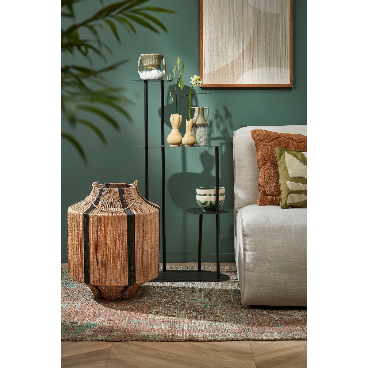 Table Plante Fonda - L48 x L27 x H100 cm - Métal - Noir