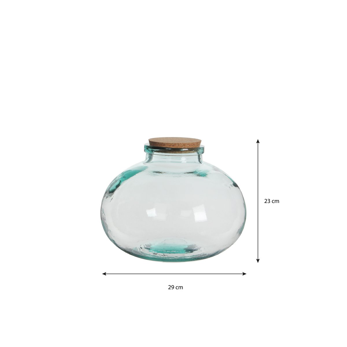 Vase Olly - H23 x Ø29 cm - Verre recyclé - Transparent