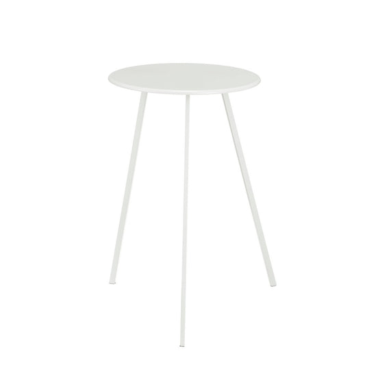 Table d'appoint Seatle à l'extérieur - H58 x Ø38 cm - métal - blanc