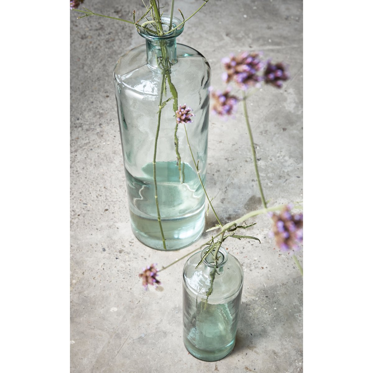 Vase Bouteille Guan - H75 x Ø25 cm - Verre recyclé - Transparent
