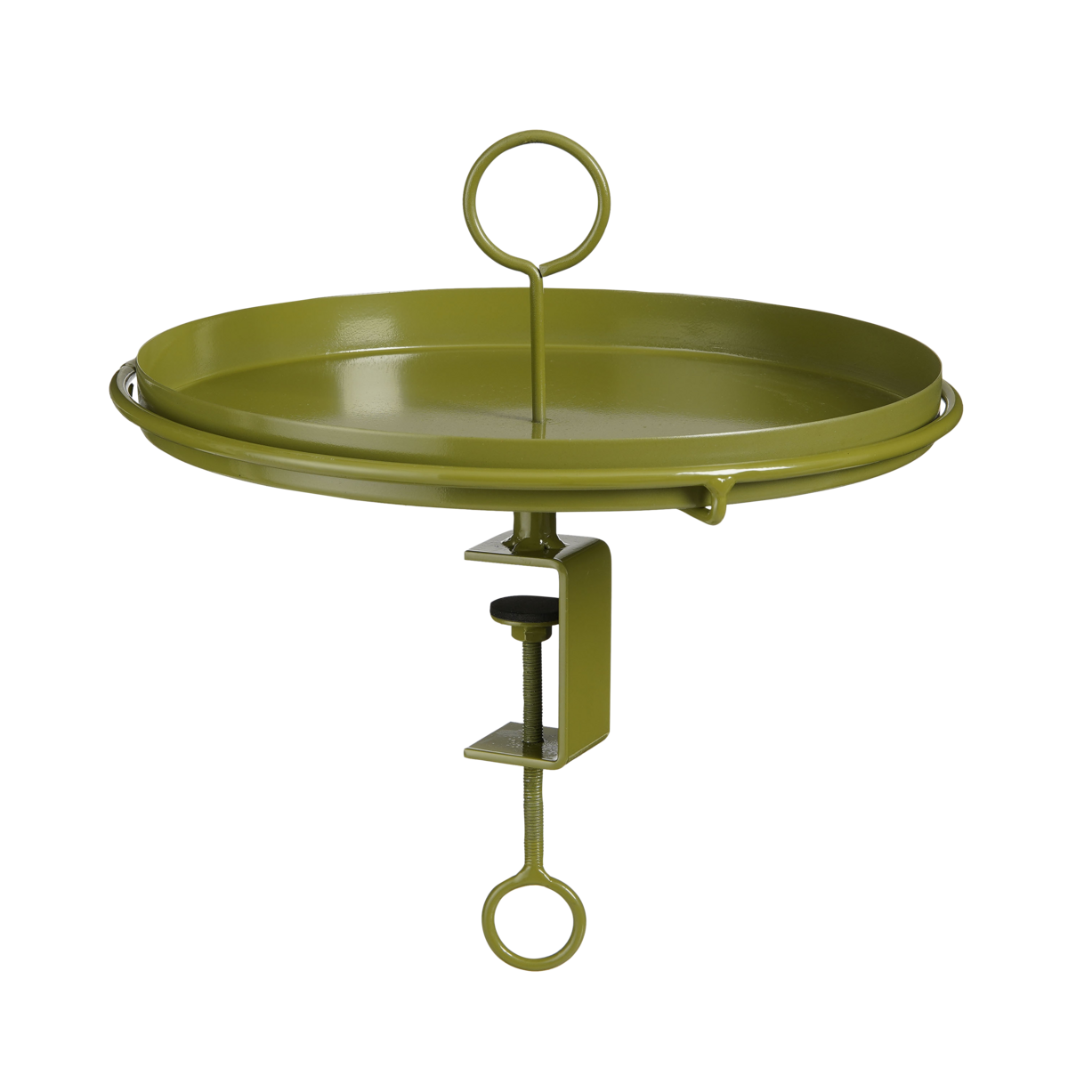 Plateau Aston avec Pince - H30 x Ø31 cm - Métal - Vert Foncé