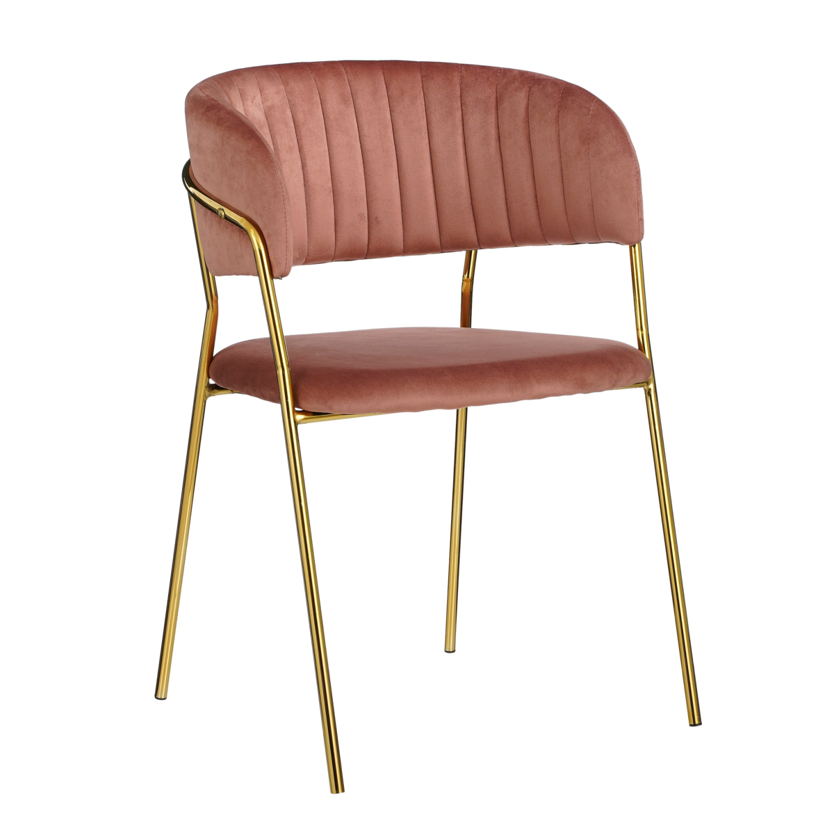 Chaise de salle à manger Moony - Velours - Rose