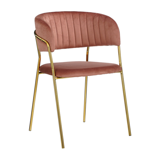 Chaise de salle à manger Moony - Velours - Rose