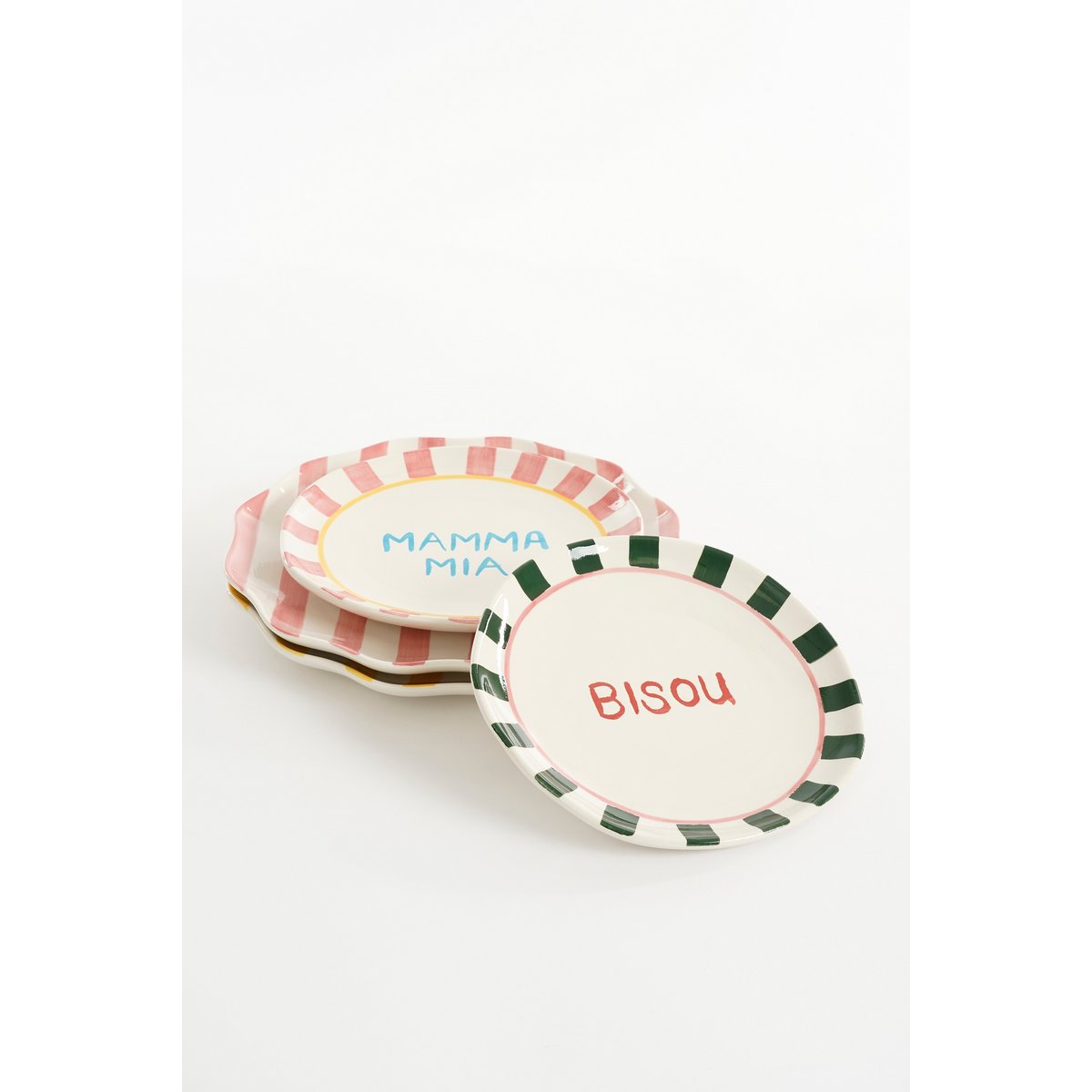 Set de service Bliss - 6 pièces - Stoneware - rose, jaune, vert