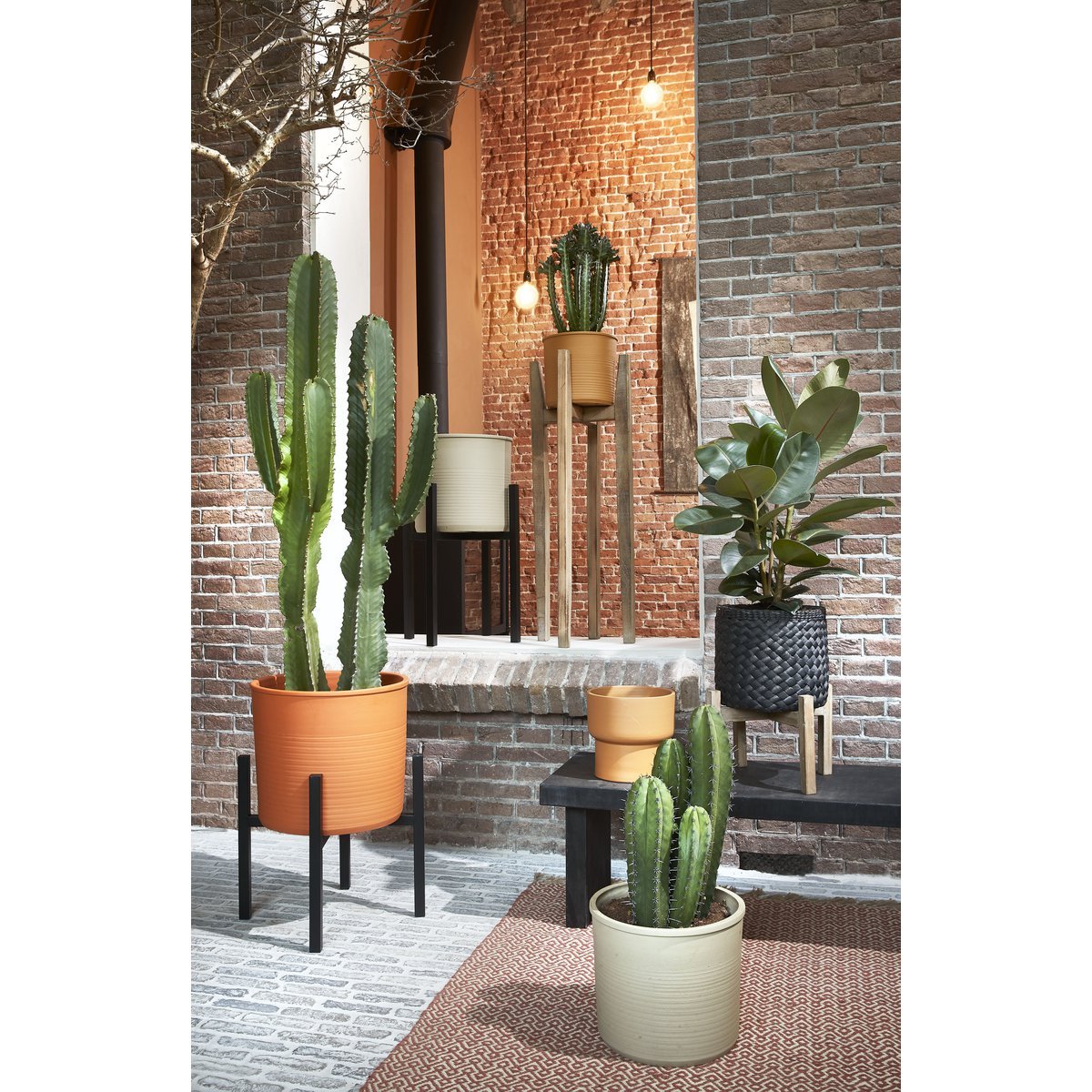 Support pour Plantes Ascot XL - L46 x L46 x H40 cm - Métal - Noir