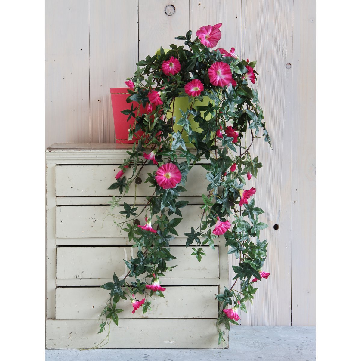 Plante Artificielle Pétunia Suspendue - L15 x l20 x H80 cm - Fuchsia