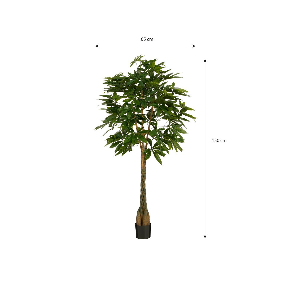 Plante Artificielle Pachira - H150 x Ø65 cm - Vert