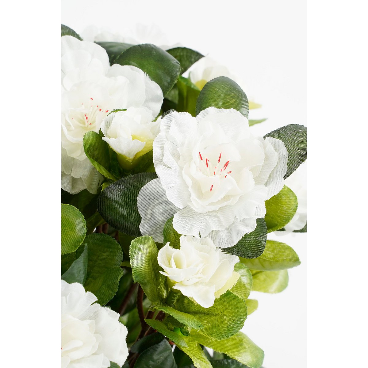 Plante Azalée Artificielle en Pot de Fleur Stan - H31 x Ø26 cm - Blanc