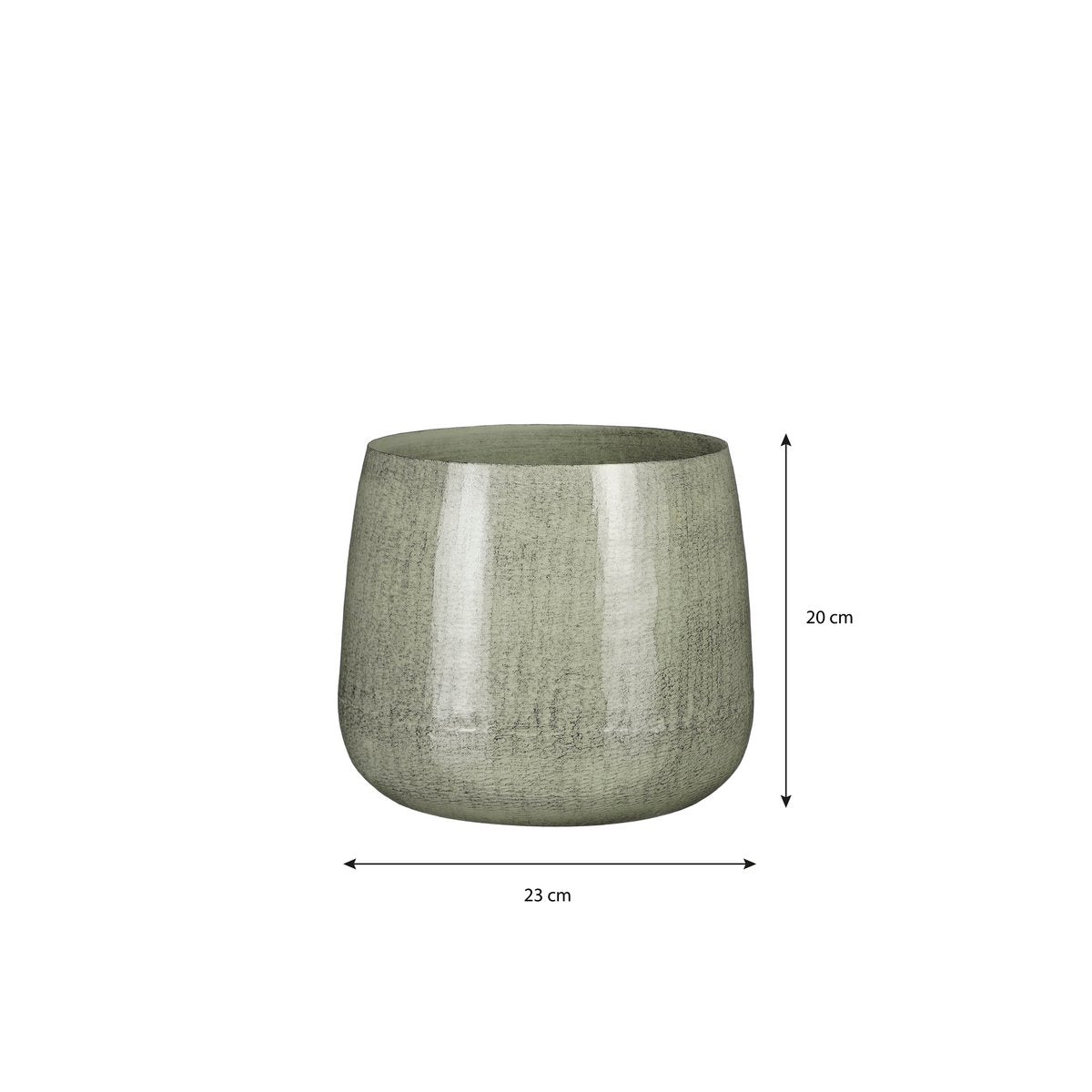 Benson Flowerpot - H20 X Ø23 cm - Metal - Gris clair