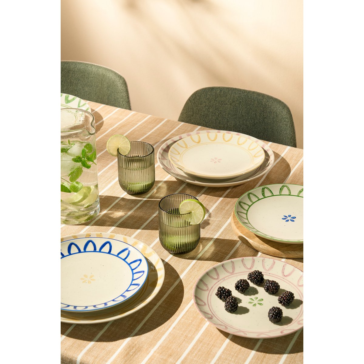 Alivo Tablecloth - L250 x W140 cm - Organic Cotton - Brown, White