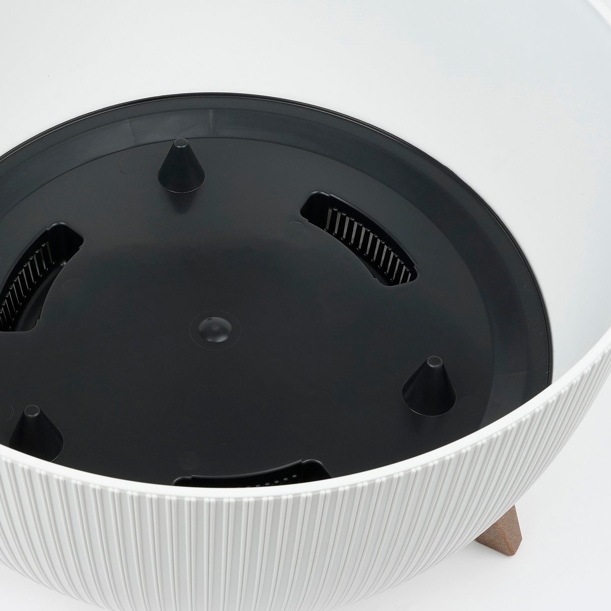 Pot de Fleurs sur Pieds Doppio - H21 x Ø40 cm - Plastique Recyclé - FSC Mix - Blanc