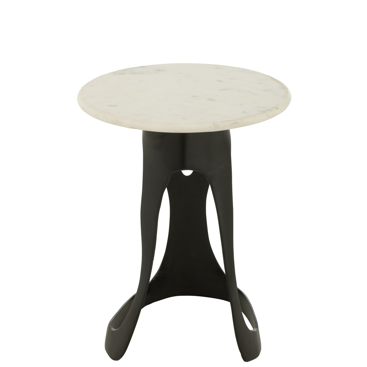 Table d'appoint - aluminium/pierre - noir/blanc - L