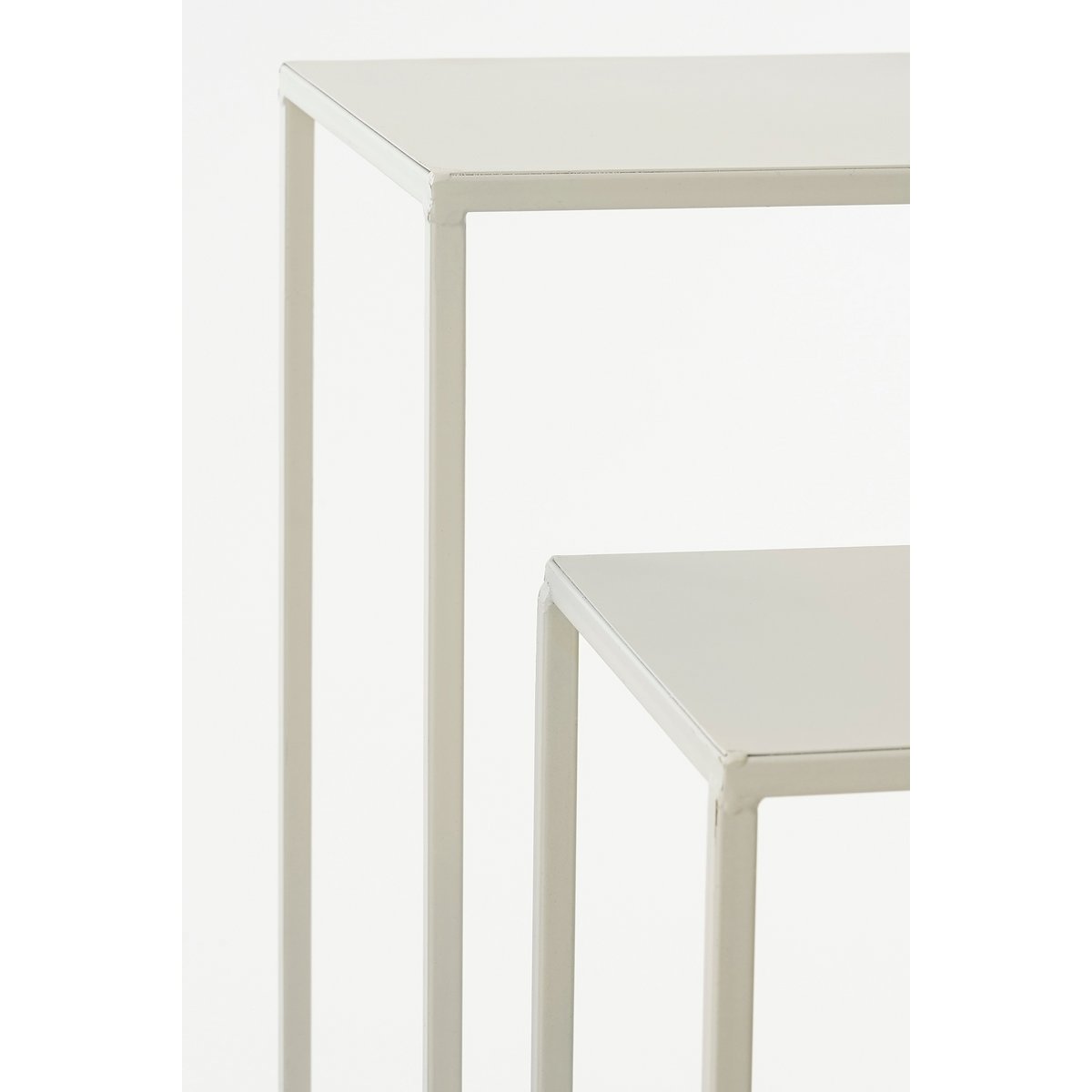 Table d'appoint quinty - Ensemble de 3 - L30 x B30 x H70 cm - Metal - Off-blanc