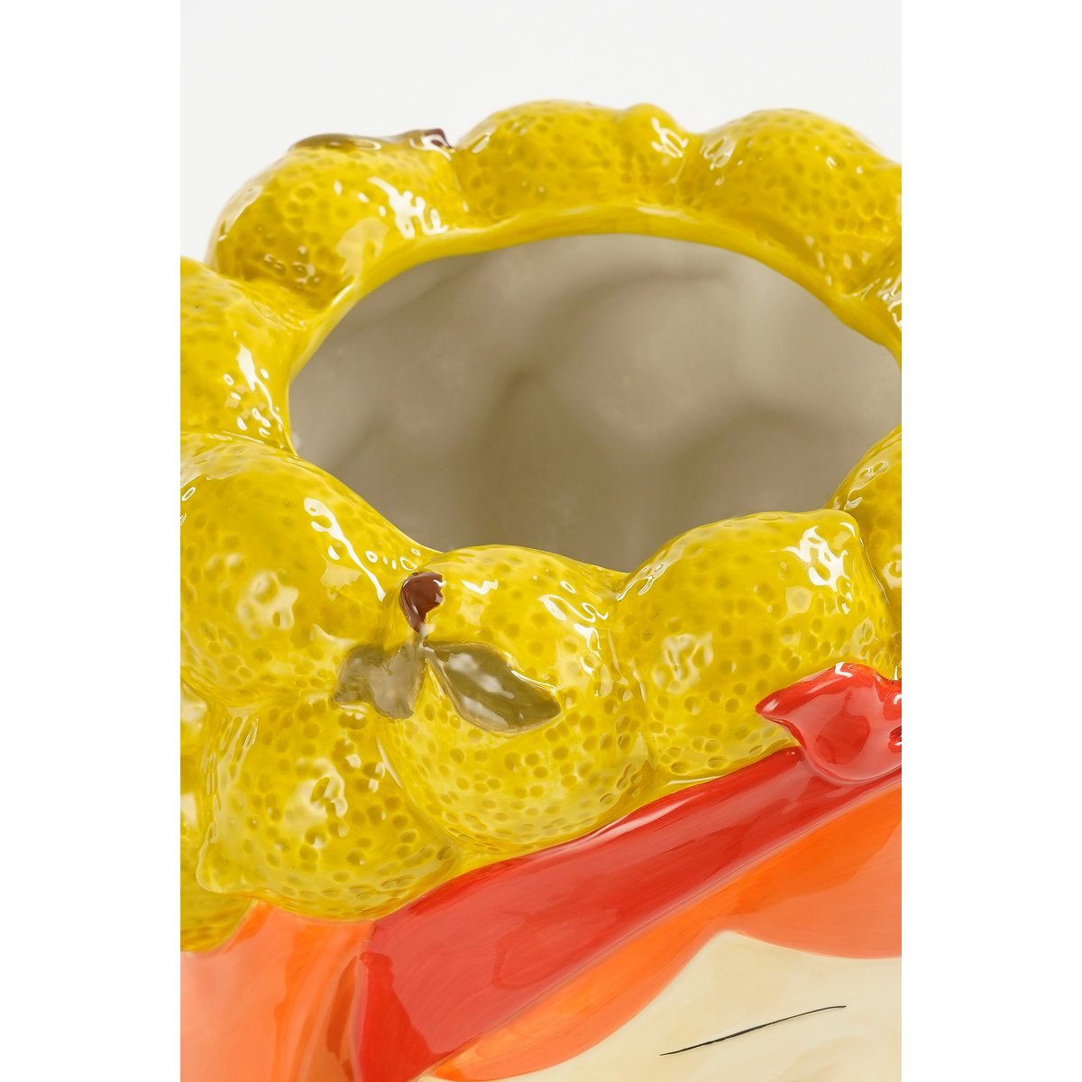 Pot de fleur drôle à l'intérieur - H25 x Ø20 cm - Dolomite - Jaune