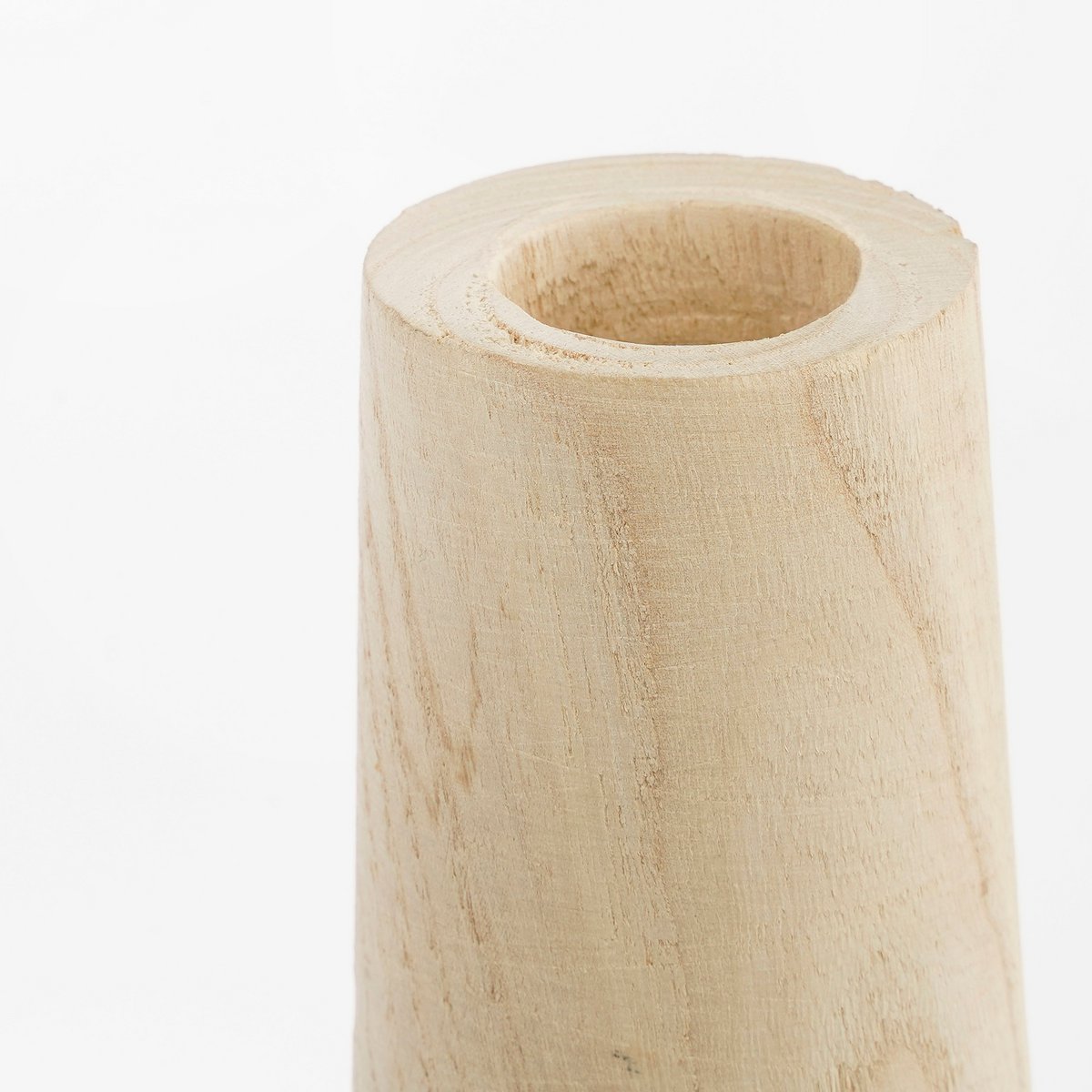 Vase Pia / H28 x Ø16 cm - Bois de Paulownia - Marron clair