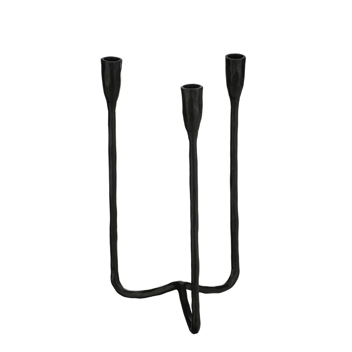 Bougeoir Christy - L17 x L18 x H34 cm - Aluminium - Noir