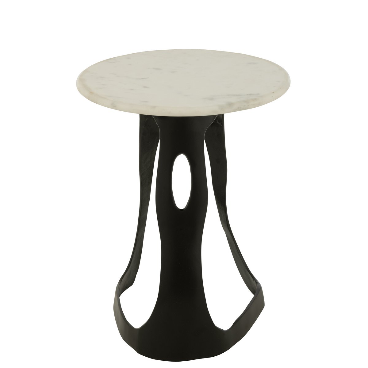 Table d'appoint - aluminium/pierre - noir/blanc - L