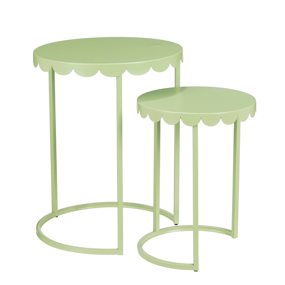 Table d'appoint Lara - Ensemble de 2 - H51 X Ø40 cm - Metal - Mintgroen