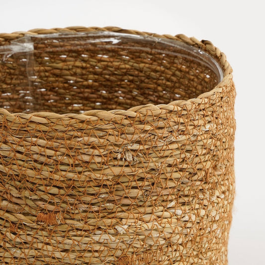 Panier à Plantes Atlantic - Lot de 2 - H20 x Ø20 cm - Jonc de Mer - Marron clair