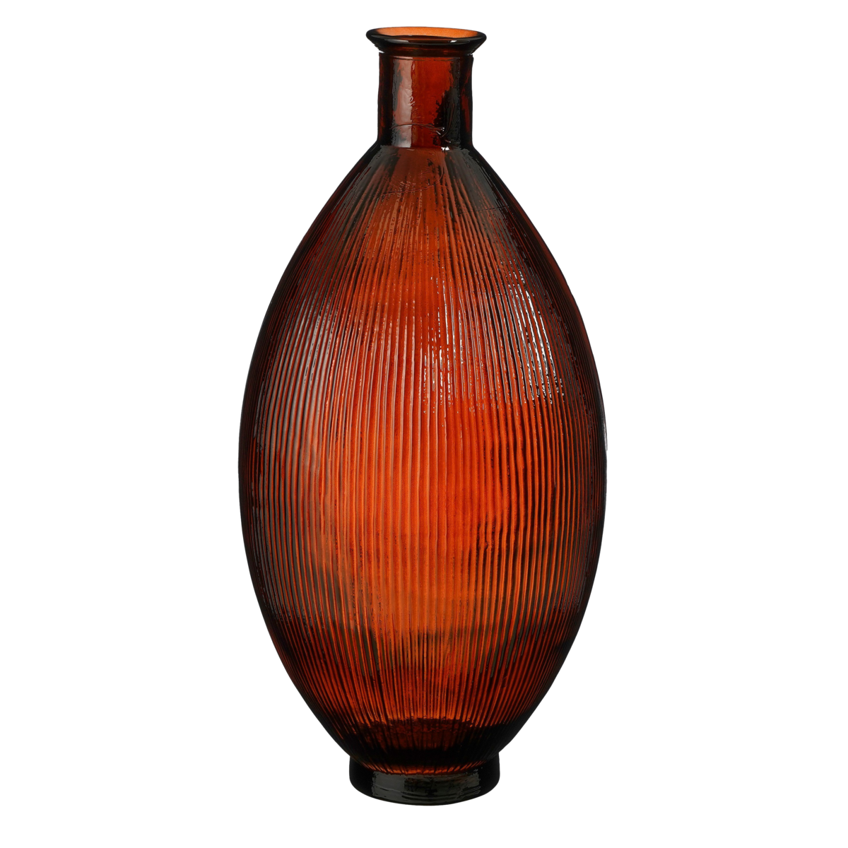 Vase Bouteille Firenza - H59 x Ø29 cm - Verre recyclé - Marron Foncé